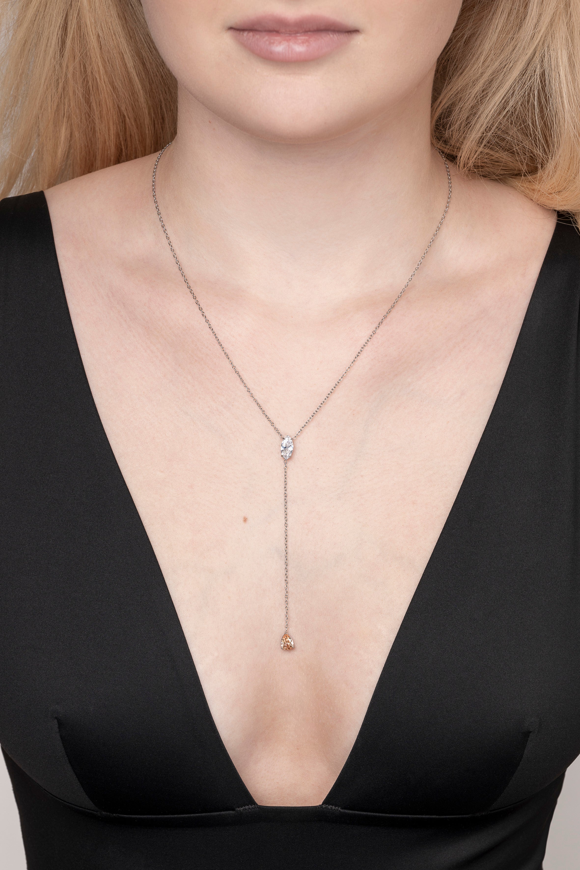 Golden drop necklace silver